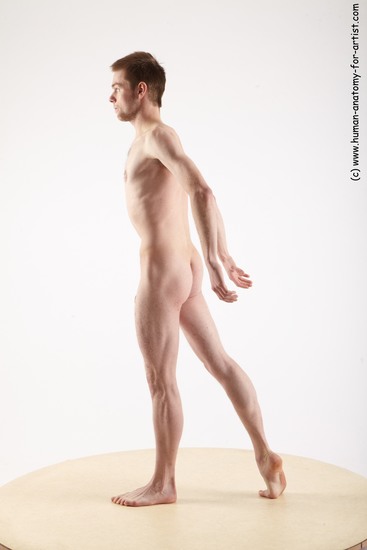 Nude Man White Standing poses - ALL Slim Short Brown Standing poses - simple Realistic