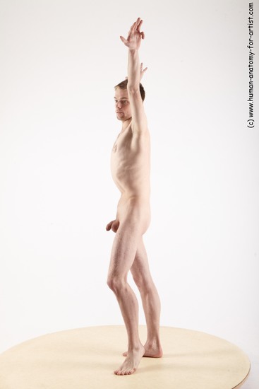 Nude Man White Standing poses - ALL Slim Short Brown Standing poses - simple Realistic