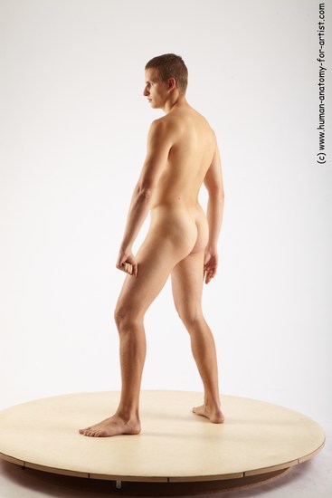 Nude Man White Standing poses - ALL Slim Short Brown Standing poses - simple Realistic