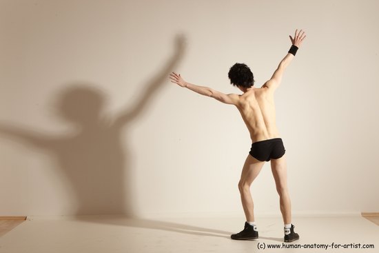 Underwear Gymnastic poses Man White Athletic Short Black Dancing Dynamic poses Academic