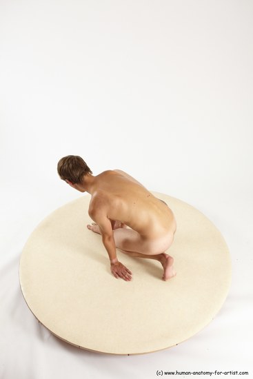 Nude Man White Sitting poses - simple Slim Short Brown Sitting poses - ALL Multi angles poses Realistic