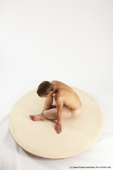 Nude Man White Sitting poses - simple Slim Short Brown Sitting poses - ALL Multi angles poses Realistic