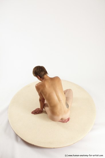 Nude Man White Sitting poses - simple Slim Short Brown Sitting poses - ALL Multi angles poses Realistic