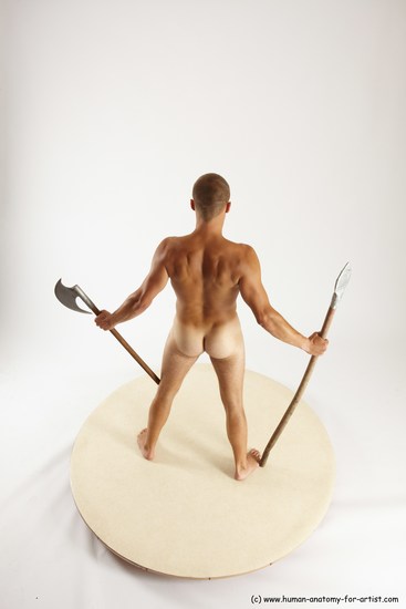 Nude Fighting with axe Man White Standing poses - ALL Slim Short Brown Standing poses - simple Multi angles poses Realistic