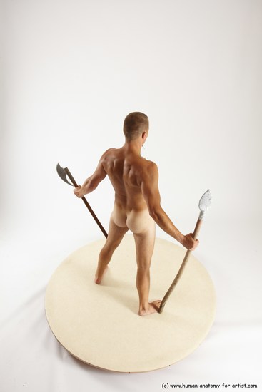 Nude Fighting with axe Man White Standing poses - ALL Slim Short Brown Standing poses - simple Multi angles poses Realistic