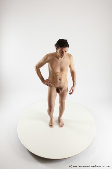 Nude Man White Standing poses - ALL Slim Short Brown Standing poses - simple Multi angles poses Realistic