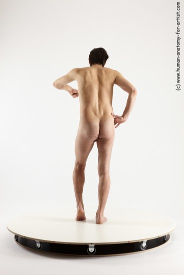 Nude Man White Standing poses - ALL Slim Short Brown Standing poses - simple Multi angles poses Realistic