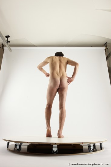 Nude Man White Standing poses - ALL Slim Short Brown Standing poses - simple Multi angles poses Realistic