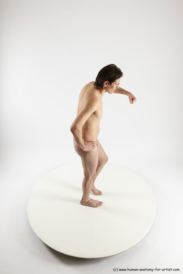 Nude Man White Standing poses - ALL Slim Short Brown Standing poses - simple Multi angles poses Realistic