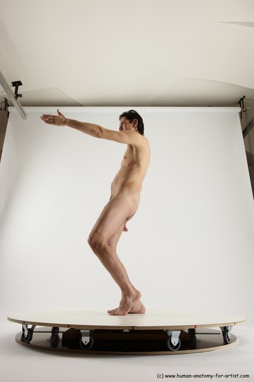 Nude Man White Standing poses - ALL Slim Short Brown Standing poses - simple Multi angles poses Realistic