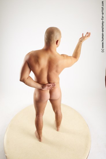 Nude Man White Standing poses - ALL Slim Bald Standing poses - simple Realistic