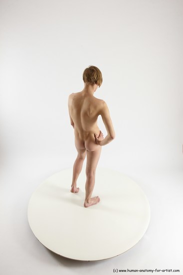 Nude Man White Standing poses - ALL Underweight Medium Brown Standing poses - simple Multi angles poses Realistic