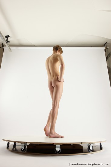 Nude Man White Standing poses - ALL Underweight Medium Brown Standing poses - simple Multi angles poses Realistic