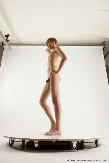 Nude Man White Standing poses - ALL Underweight Medium Brown Standing poses - simple Multi angles poses Realistic