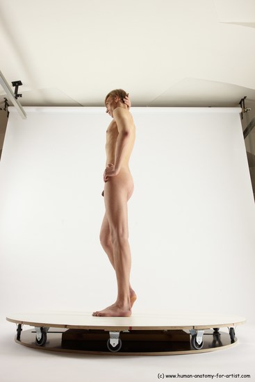 Nude Man White Standing poses - ALL Underweight Medium Brown Standing poses - simple Multi angles poses Realistic