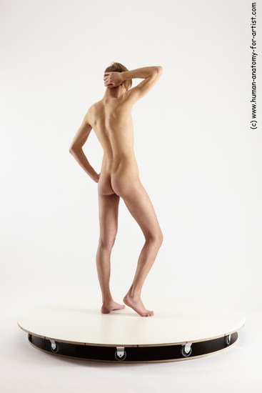 Nude Man White Standing poses - ALL Underweight Medium Brown Standing poses - simple Multi angles poses Realistic