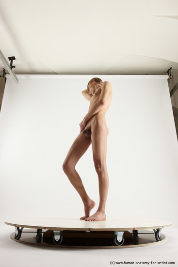 Nude Man White Standing poses - ALL Underweight Medium Brown Standing poses - simple Multi angles poses Realistic