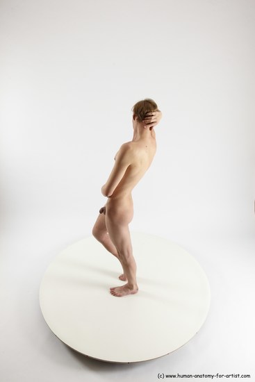 Nude Man White Standing poses - ALL Underweight Medium Brown Standing poses - simple Multi angles poses Realistic