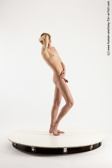 Nude Man White Standing poses - ALL Underweight Medium Brown Standing poses - simple Multi angles poses Realistic