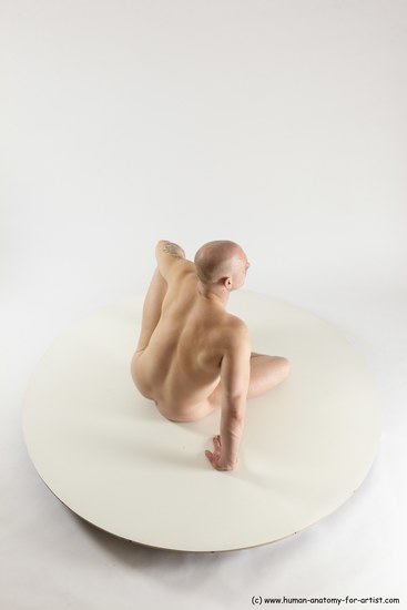 Nude Man White Sitting poses - simple Slim Bald Sitting poses - ALL Multi angles poses Realistic