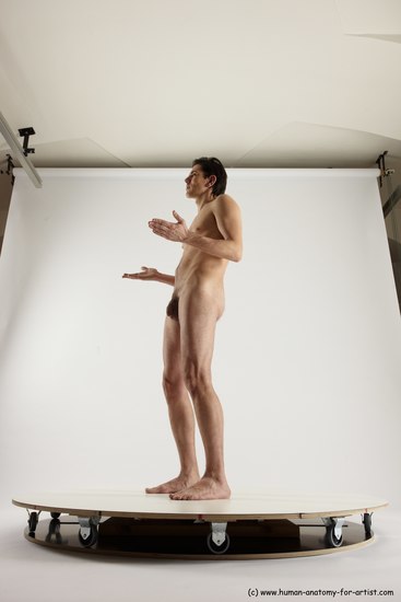 Nude Man White Standing poses - ALL Slim Short Brown Standing poses - simple Multi angles poses Realistic