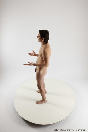 Nude Man White Standing poses - ALL Slim Short Brown Standing poses - simple Multi angles poses Realistic