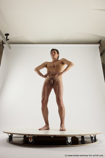 Nude Man White Standing poses - ALL Slim Short Brown Standing poses - simple Multi angles poses Realistic