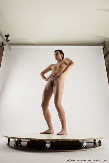 Nude Man White Standing poses - ALL Slim Short Brown Standing poses - simple Multi angles poses Realistic