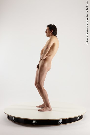 Nude Man White Standing poses - ALL Slim Short Brown Standing poses - simple Multi angles poses Realistic