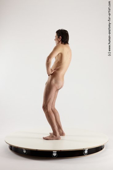 Nude Man White Standing poses - ALL Slim Short Brown Standing poses - simple Multi angles poses Realistic