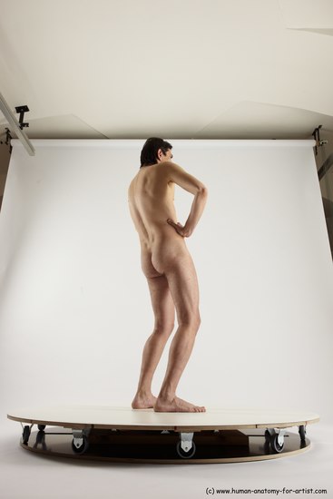 Nude Man White Standing poses - ALL Slim Short Brown Standing poses - simple Multi angles poses Realistic