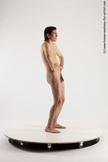 Nude Man White Standing poses - ALL Slim Short Brown Standing poses - simple Multi angles poses Realistic