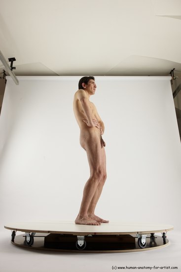 Nude Man White Standing poses - ALL Slim Short Brown Standing poses - simple Multi angles poses Realistic