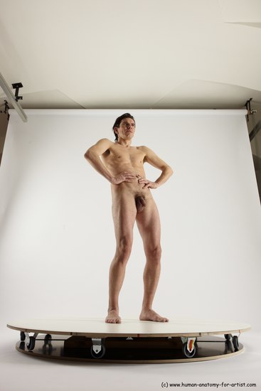 Nude Man White Standing poses - ALL Slim Short Brown Standing poses - simple Multi angles poses Realistic