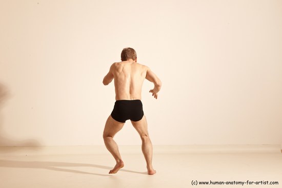 Underwear Martial art Man White Moving poses Athletic Short Brown Dynamic poses Academic