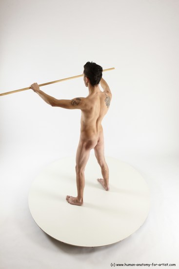 Nude Fighting with sword Man White Standing poses - ALL Athletic Short Brown Standing poses - simple Multi angles poses Realistic