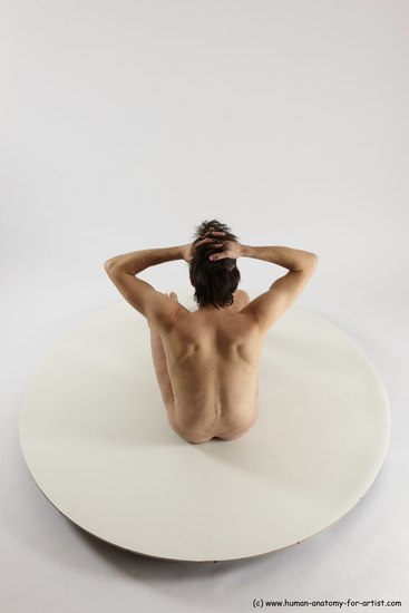 Nude Man White Sitting poses - simple Slim Short Brown Sitting poses - ALL Multi angles poses Realistic