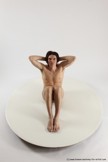 Nude Man White Sitting poses - simple Slim Short Brown Sitting poses - ALL Multi angles poses Realistic