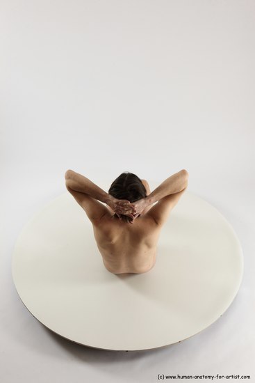 Nude Man White Sitting poses - simple Slim Short Brown Sitting poses - ALL Multi angles poses Realistic