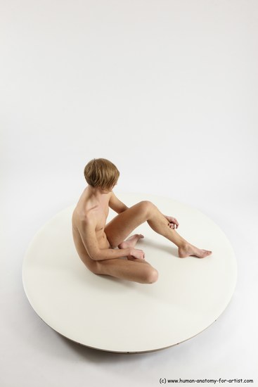 Nude Man White Sitting poses - simple Underweight Medium Brown Sitting poses - ALL Multi angles poses Realistic