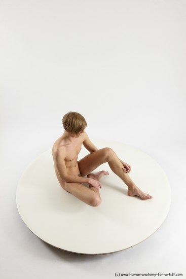 Nude Man White Sitting poses - simple Underweight Medium Brown Sitting poses - ALL Multi angles poses Realistic