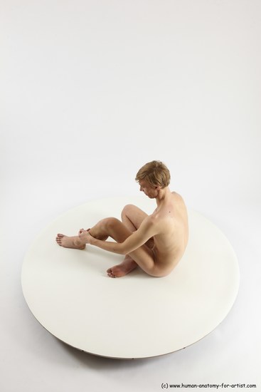 Nude Man White Sitting poses - simple Underweight Medium Brown Sitting poses - ALL Multi angles poses Realistic