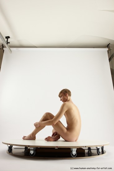 Nude Man White Sitting poses - simple Underweight Medium Brown Sitting poses - ALL Multi angles poses Realistic