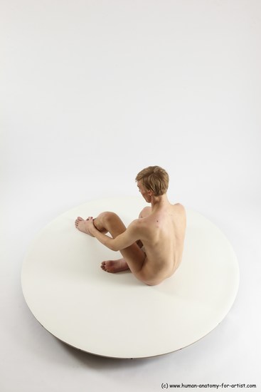 Nude Man White Sitting poses - simple Underweight Medium Brown Sitting poses - ALL Multi angles poses Realistic