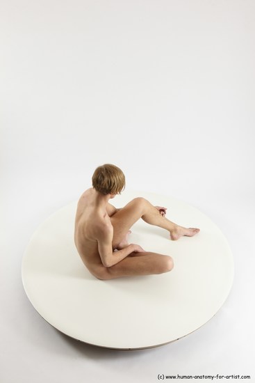 Nude Man White Sitting poses - simple Underweight Medium Brown Sitting poses - ALL Multi angles poses Realistic