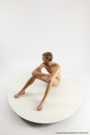 Nude Man White Sitting poses - simple Underweight Medium Brown Sitting poses - ALL Multi angles poses Realistic