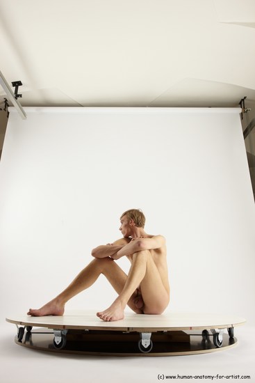 Nude Man White Sitting poses - simple Underweight Medium Brown Sitting poses - ALL Multi angles poses Realistic