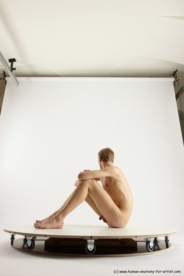 Nude Man White Sitting poses - simple Underweight Medium Brown Sitting poses - ALL Multi angles poses Realistic