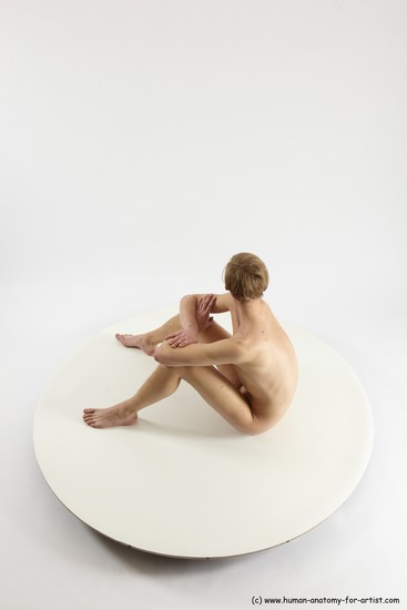 Nude Man White Sitting poses - simple Underweight Medium Brown Sitting poses - ALL Multi angles poses Realistic