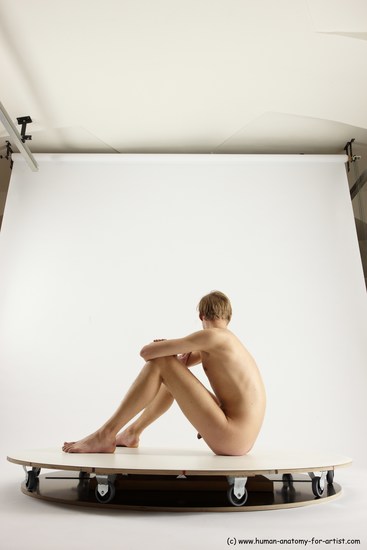 Nude Man White Sitting poses - simple Underweight Medium Brown Sitting poses - ALL Multi angles poses Realistic